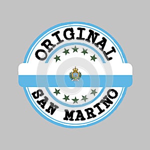 Ã¢â¬ÂªVector StampÃ¢â¬Â¬ of Original logo and Tying in the middle with San marino flag photo